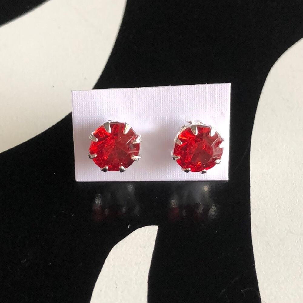 4 for $20 Red and Silver Stud Earrings